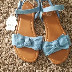Beautiful blue bow sandals